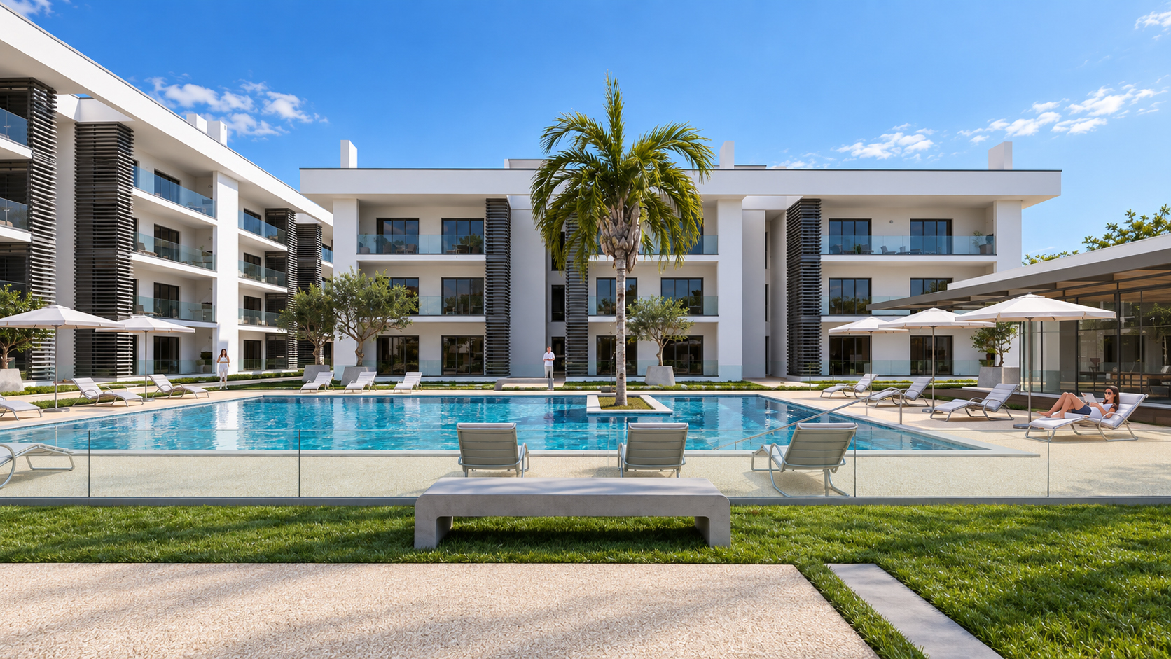 Samora Residences: Piscina e pátio central
